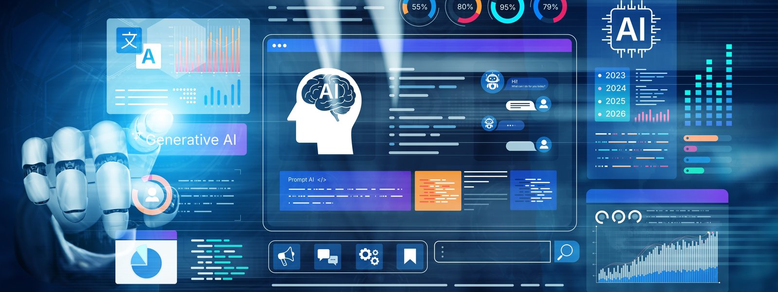Multi-screen procurement dashboard — pre-integrated VMS supplier proof