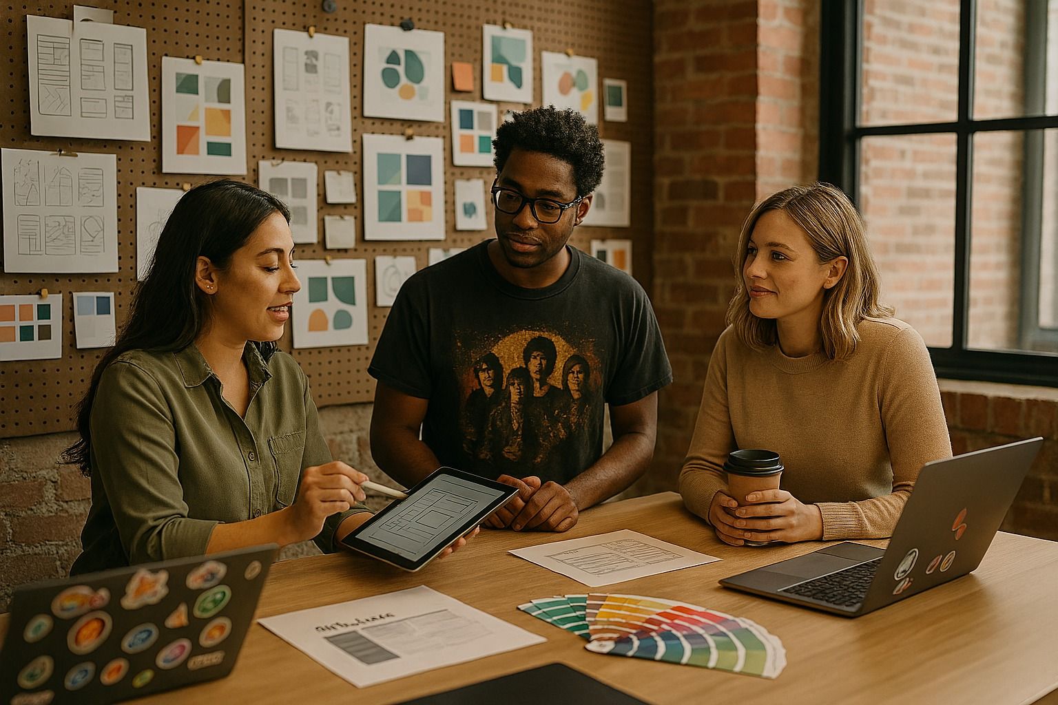 Creative team collaborating on brand and design work
